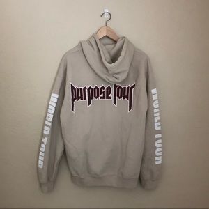 Justin Bieber Authentic Purpose Tour Beige Hoodie